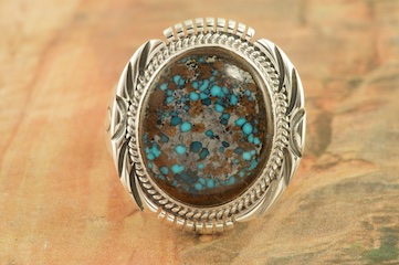 Genuine Boulder Turquoise Sterling Silver Ring